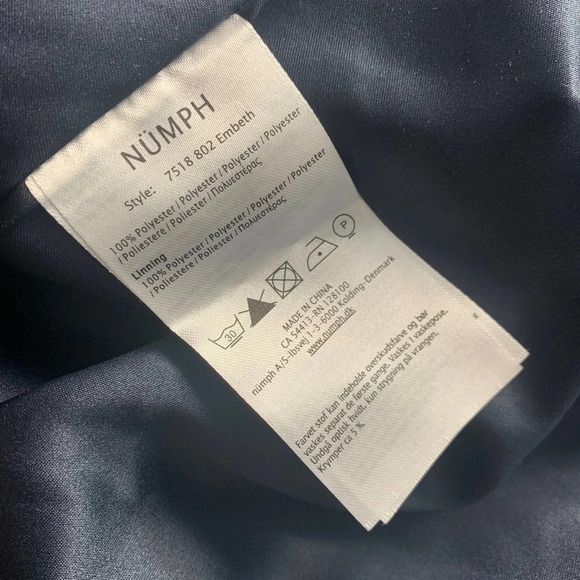 Numph Embeth‎ Dress Navy Blue Red Polka Dot - Picture 12 of 12